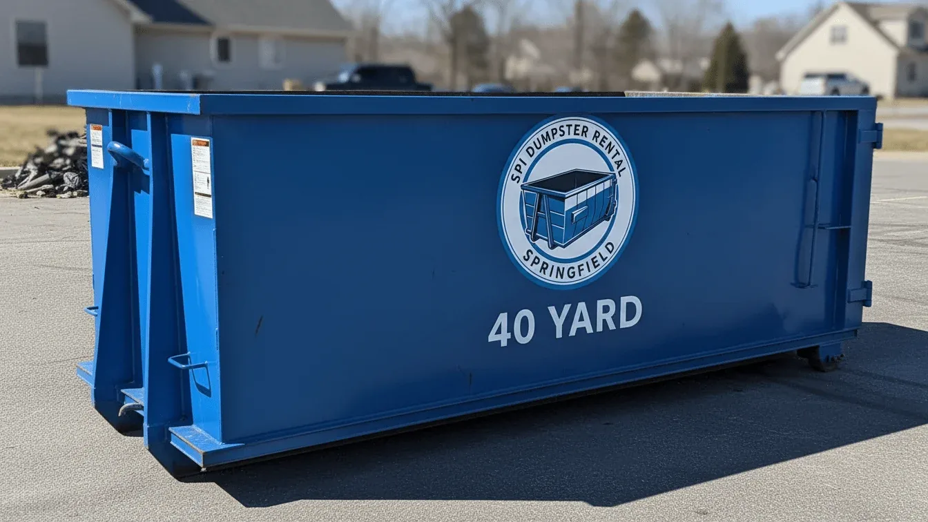 40 Yard Dumpster roll-off container delivered in Springfield, IL